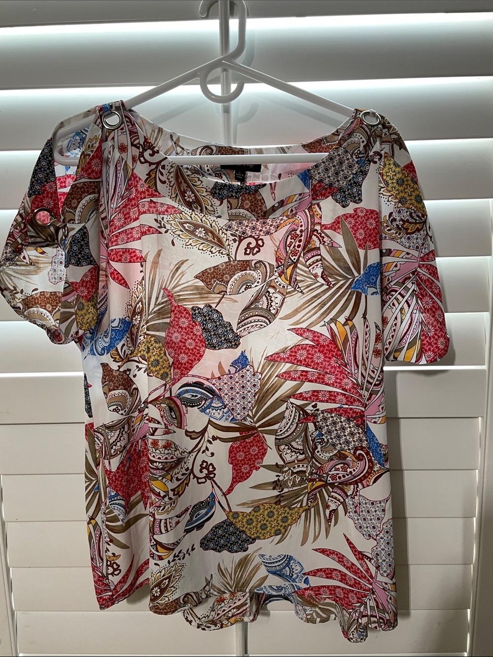 Melissa Paige Multicolor Paisley & Floral Off-Shoulder Top